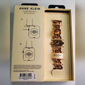 Anne Klein Soho Gold Steel Chain Band Compatible with Apple Watch 38/40/41mm